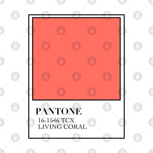 Cute aesthetic colour of the year 2019 living coral minimalistic square print by Uniskull