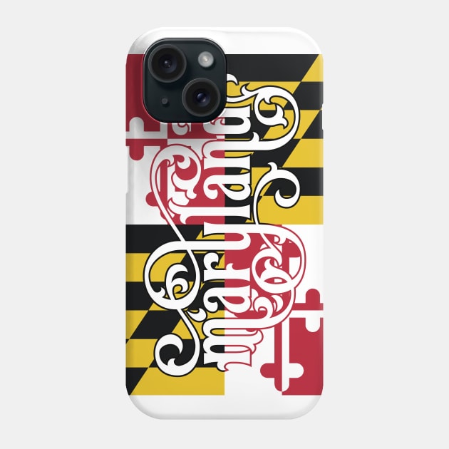 Maryland Flag Script Phone Case by polliadesign