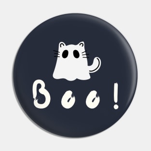 Halloween cat ghost boo Pin