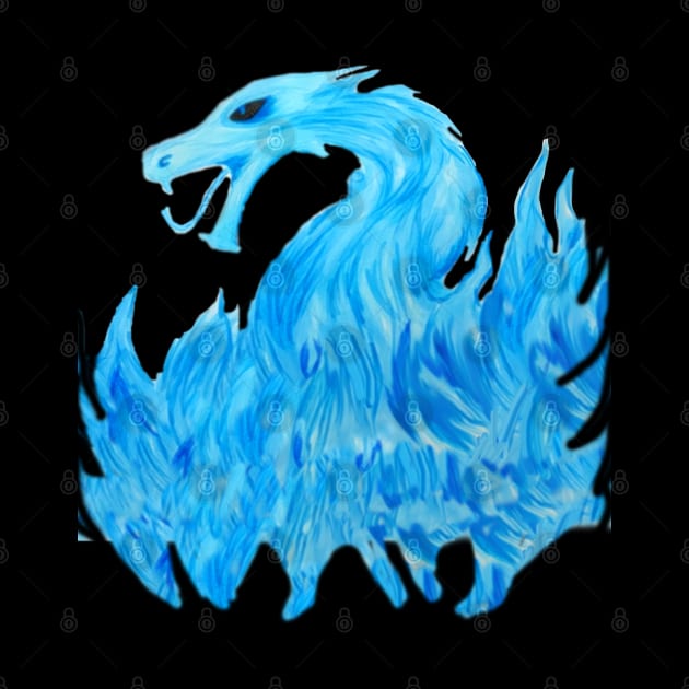 Blue Flame Dragon (Front) by Ryzan35