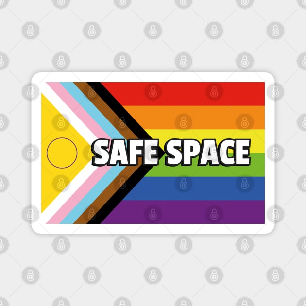 Inclusive Pride Progress Flag SAFE SPACE Magnet by InspireMe
