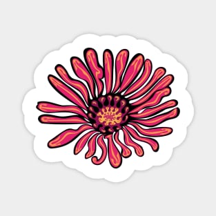 Pink Aster Flower Indigenous WAWEZHI CANADA Magnet