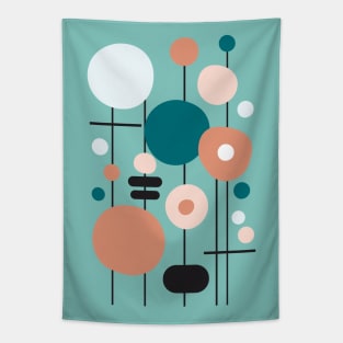 Mid Century Modern Abstract 22 Aqua Tapestry