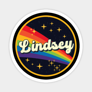 Lindsey // Rainbow In Space Vintage Style Magnet