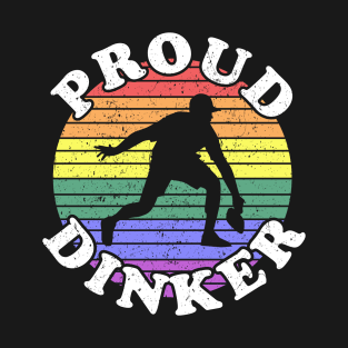 Retro LGBT Proud Dinker Pickleball Player T-Shirt