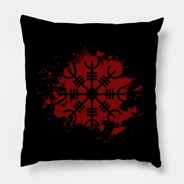 Bloody Aegishjalmur, Helm of Awe, Vikings sign Pillow by Lenny241