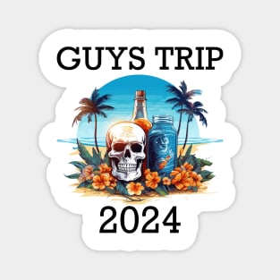 Tropical Vacation - Guys Trip 2024 (Black Lettering) Magnet