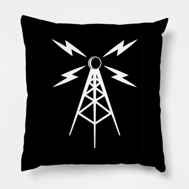 The Lost Signals Tower Pillow by The Lost Signals