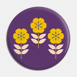 Mod yellow Scandinavian flowers Pin