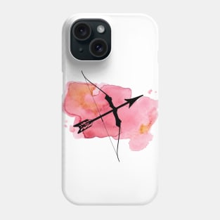 Bow and Arrow in Pink Watercolor Phone Case