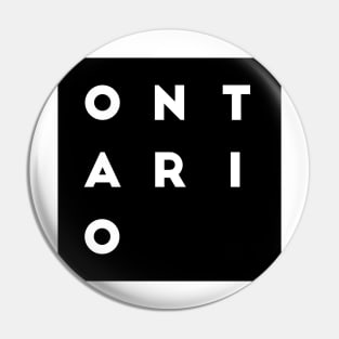 Ontario | Black square, white letters | Canada Pin