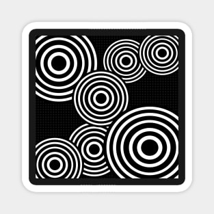 black and white minimalist geometrical pattern Magnet