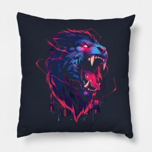 Synthwave Lion Pillow