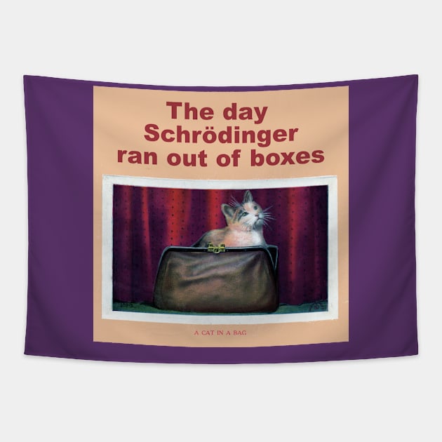 The day Schrödinger ran out of boxes Tapestry by Dizgraceland