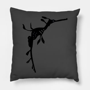 Weedy sea dragon (Phyllopteryx taeniolatus) silhouette Pillow