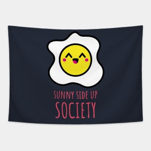 Kawaii Sunny Side Up Egg Smiley Tapestry