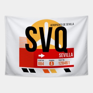 Sevilla (SVQ) Airport // Sunset Baggage Tag Tapestry