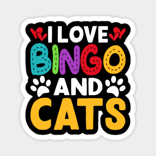 I Love Bingo And Cats T shirt For Women Magnet