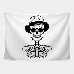 Cool stylish skeleton with hat fashion lover Tapestry