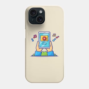 Online Music Video On Tablet Cartoon Vector Icon Illustration Phone Case