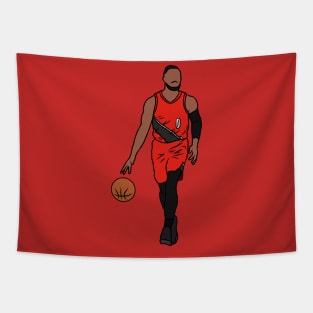 Damian Lillard Dribbling Tapestry