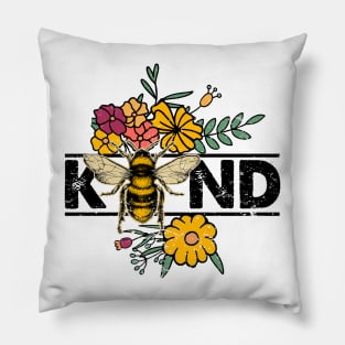 Bee Kind Wild Flower Vintage Shirt Design Pillow