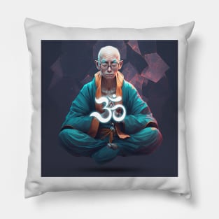 Om meditating man Pillow