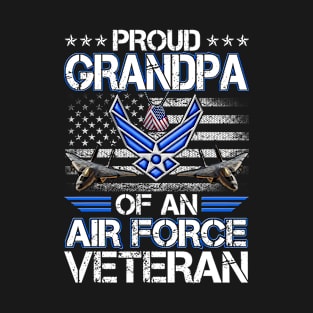 Proud Grandpa Of An Air Force Veteran American Flag T-Shirt