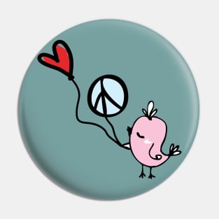 Love and Peace little Bird Pin