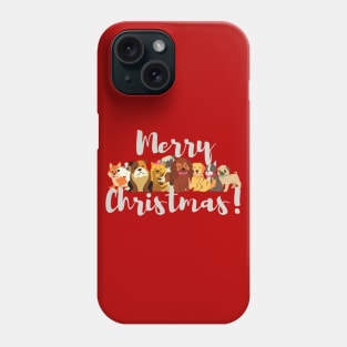 Merry Christmas with Dogs Phone Case