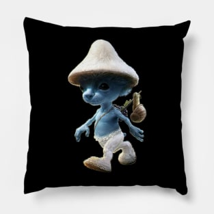 Funny Smurf cat Meme.Blue mushroom Cat meme. Pillow