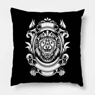 Lion black white tatto Pillow