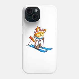 Cute Skiing Anime Fox Phone Case