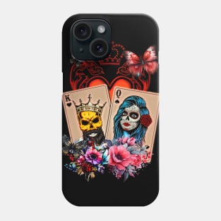 Playing cards King of hearts and queen of spades Phone Case