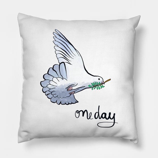 Dove of Peace - one day Pillow by ThomaeArt