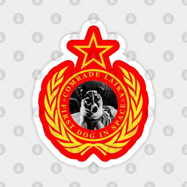 Comrade Laika First Dog In Space Magnet by asimplefool