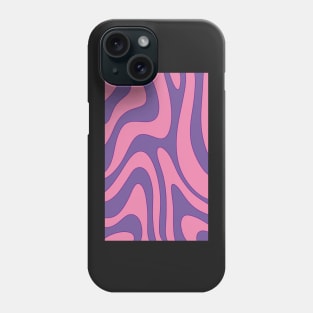 Abstract curved lines in dark pink and purple color in retro style Phone Case