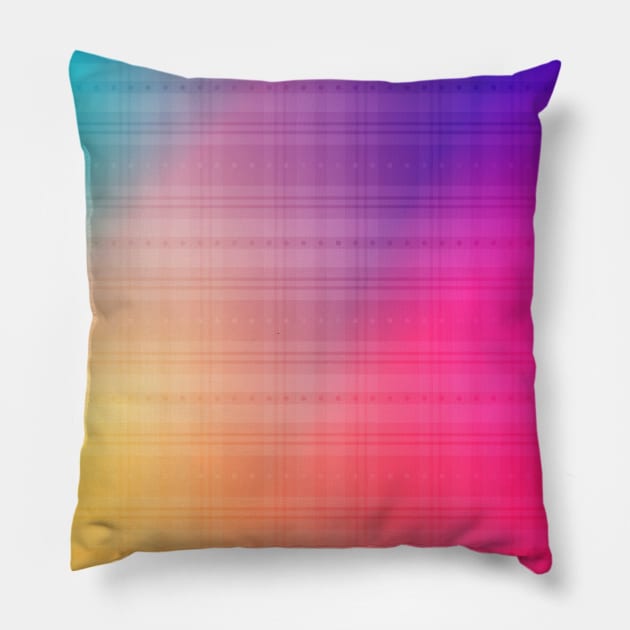 Cute colorful rainbow plaid pattern Pillow by Yarafantasyart