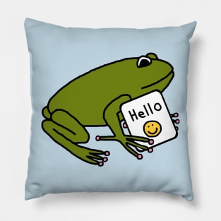 Tree Frog Says Hello Pillow