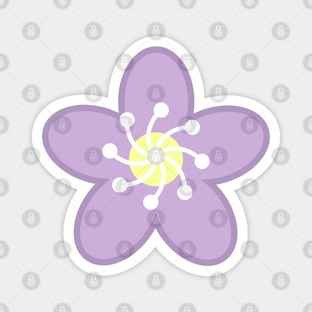 Purple Flower Blossom - White Magnet by Kelly Gigi