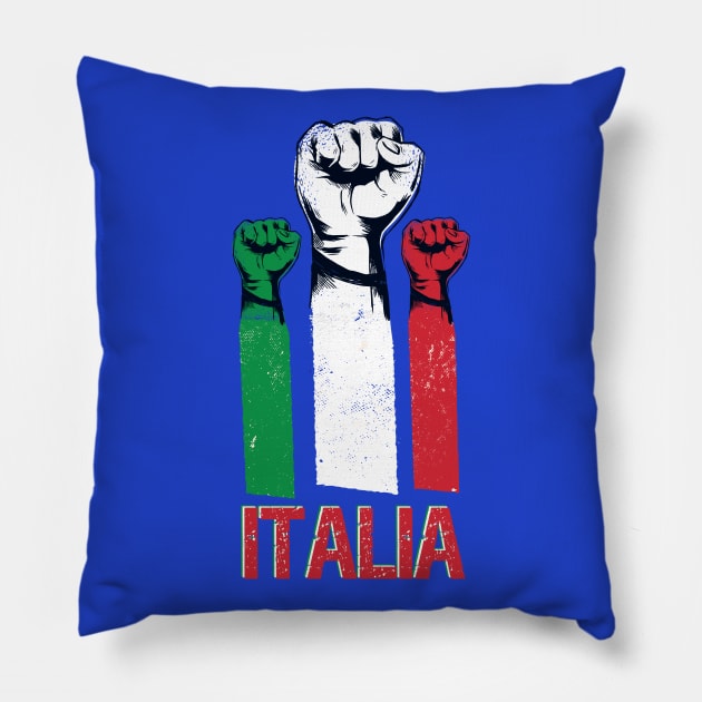 Vintage Italia Heartbeat Proud Italian Flag Italy Italiano 2021 Pillow by Gtrx20