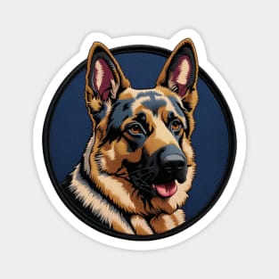 German Shepherd Embroidered Patch Magnet