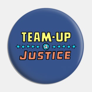 Team-Up 4 Justice Black Outline Pin