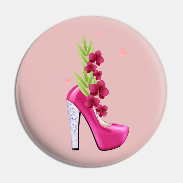 pink heels with flowers