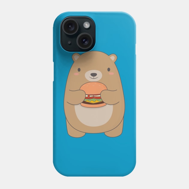 Brown Bear Burger T-Shirt Phone Case by happinessinatee