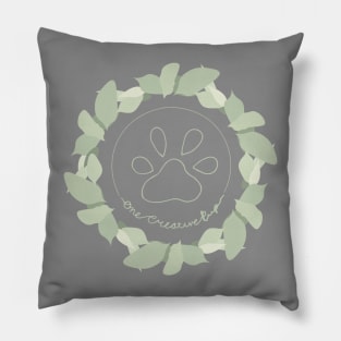 One Creative Pup Leaf Circle Pillow