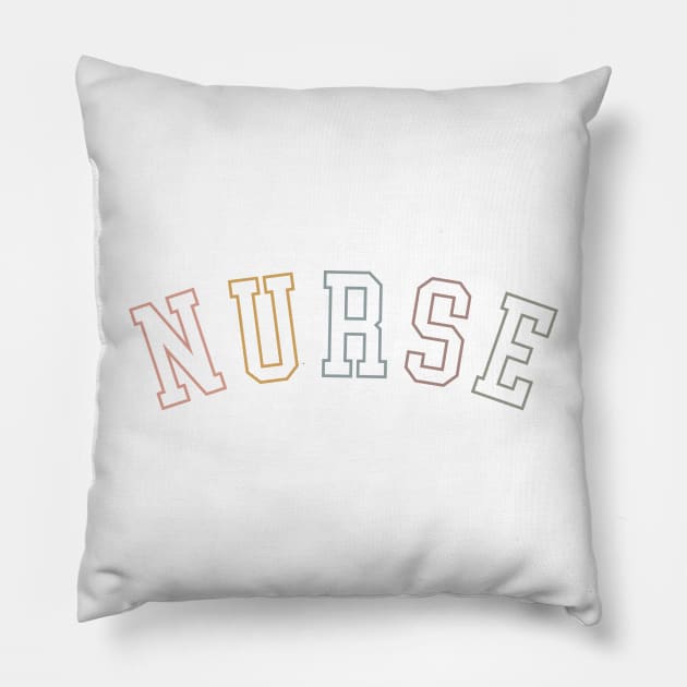 Retro College Nurse Pillow by uncommontee