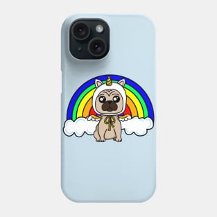 Chibi Unicorn Pug Rainbow (Small Design) Phone Case