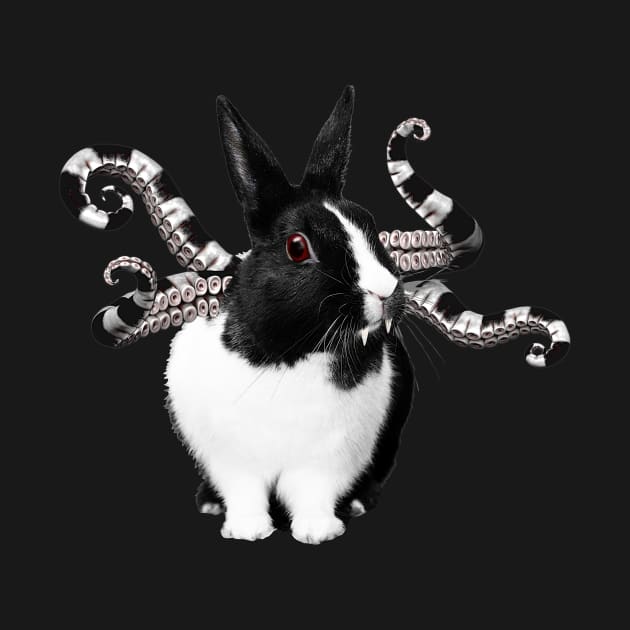 Black & White Bunny ~ w/ Tentacles by Motley Thread