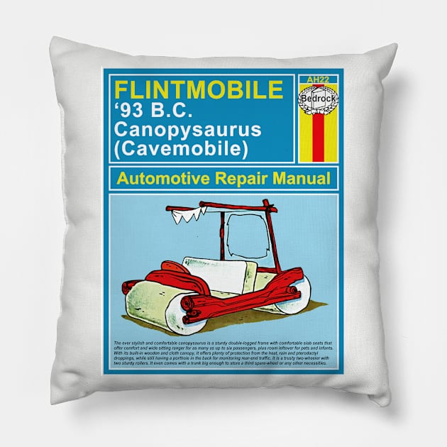 Flintmobile Auto Repair Manual Pillow by Alema Art